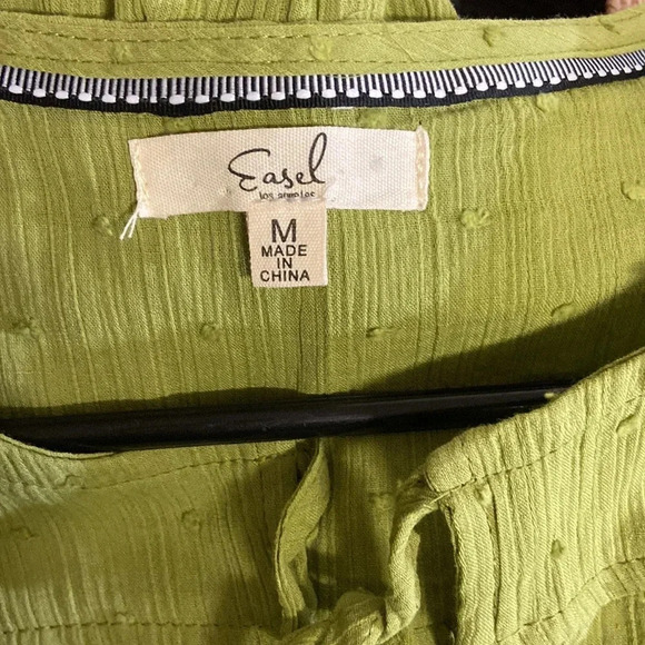 Easel sleeveless Green Button Down peplum top Sz M EUC! - Picture 3 of 6